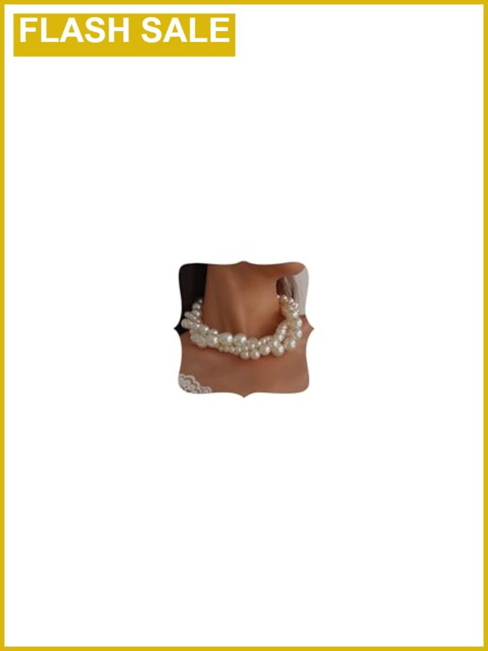 Boho 3 Tier Pearl Choker Dainty Chunky Layered Necklace for Women Wedding